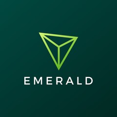 emerald gem logo vector icon illustration