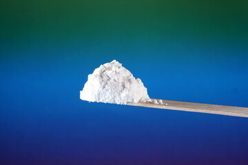 Flour that looks like cocaine with a spoon and syringe