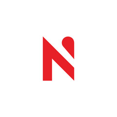 initial letter N logo, line art style design template