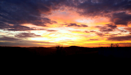 sunset in the mountains