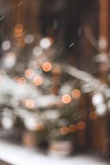 defocused lights on the street