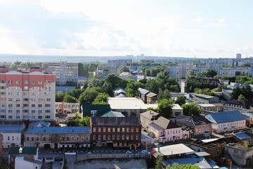 View from the height of the 16th floor on the city of Ulyanovsk Russia