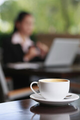 A cup of coffee on table