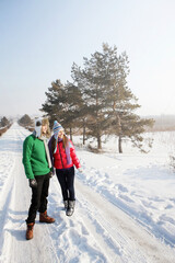 Man and woman on winter day