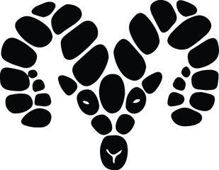 vector illustration of a stylized RAM's head. mountain sheep. horns