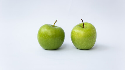Two Green apple malang or Apel malang isolated on white background
