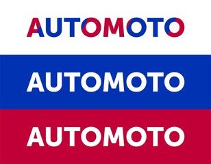 automoto logo. blue red white auto and moto logotype vector design. your brand name