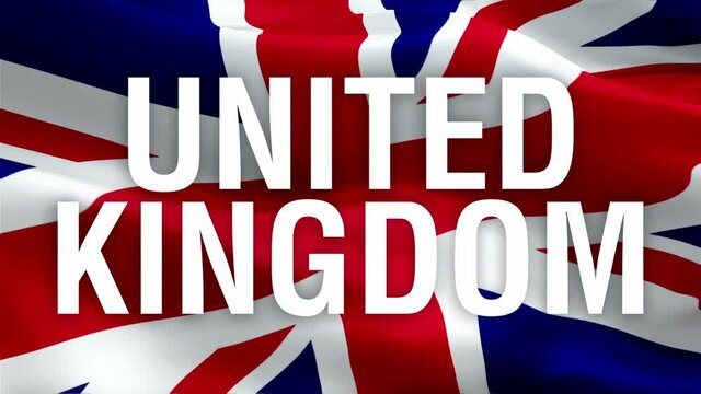British Union Jack Flag video waving in wind. Realistic UK Flag background. United Kingdom Flag Looping Closeup 1080p Full HD 1920X1080 footage. United Kingdom EU European country flags footage video 