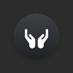 Hands -  Matte Black Web Button