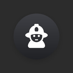 Fireman -  Matte Black Web Button