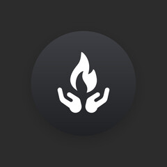 Fire -  Matte Black Web Button