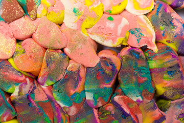 Colorful plasticine scale background. Close up texture.