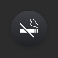 Smoking Not Allowed -  Matte Black Web Button