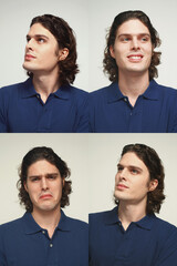 Man with various facial expressions