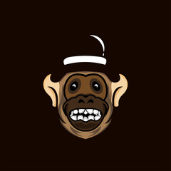 monkey logo with black background