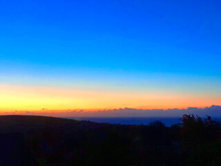 Naklejka na ściany i meble Beautiful sunrise over Onchan Isle of Man looking across the Irish Sea to the English Lake District