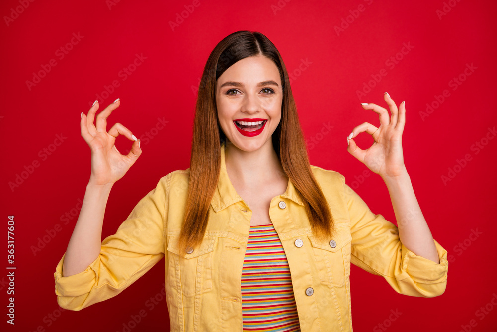 Poster portrait of her she nice attractive lovely pretty charming content cheerful cheery red-haired girl s