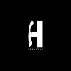 Machete concept simple flat H letter logo design