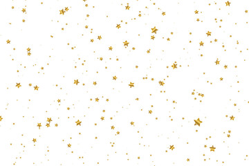 Falling golden star. Cloud of stars isolated on transparent background. Vector illustration