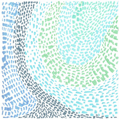 abstract blue and green stripes, dots and dashes in lines
