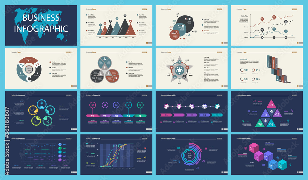 Aufkleber set of analysis or statistics concept infographic charts. business diagrams for presentation slide t