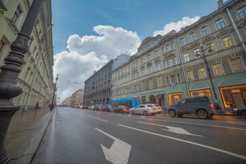 Fototapeta na wymiar Nevsky prospekt - the main street of St. Petersburg