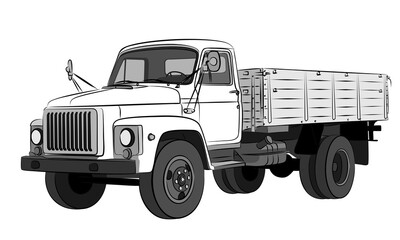 Sketch of the big old dump truck. © designer_an