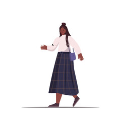 cute woman in casual trendy clothes female cartoon character standing pose full length isolated vector illustration