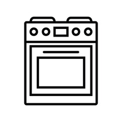 Stove oven icon vector sign isolated on white background. Line art style stove icon vector illustration.