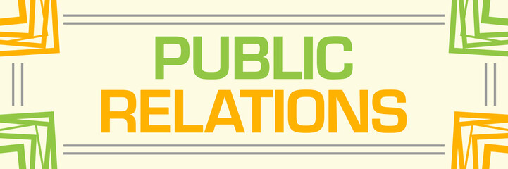 Public Relations Green Orange Random Borders Horizontal 