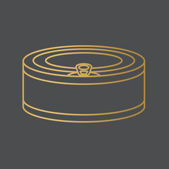 golden preserve food tin can icon- vector illustration