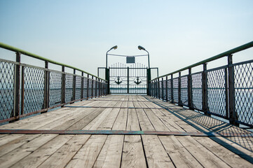 wooden bridge over the river