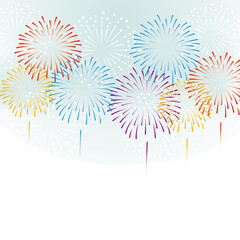 Vector colorful fireworks background illustration