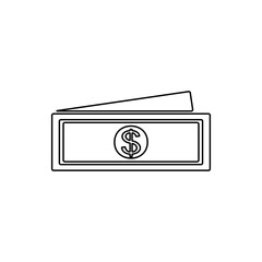 Currency banknotes icon illustration. Dollar banknote. Finance concept.