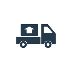 Cargo truck icon illustration isolated on white background.