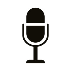 microphone sound audio silhouette style icon
