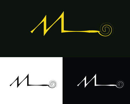 Logo M  word caligraph  and black and white