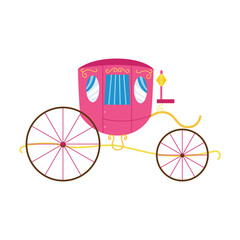 Pink carriage coach with big wheels - vintage royal transportation vehicle