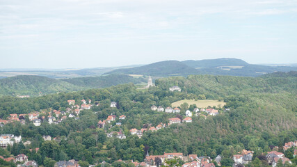 Obraz premium Wartburg Castle medieval architecture in the Thuringian Forest near Eisenach, Germany.