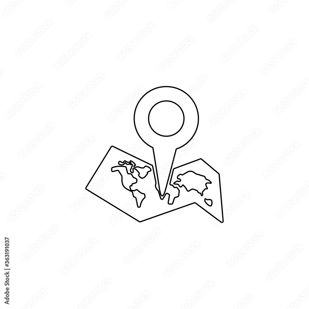 Poster map pin on a map. location marker sign. gps navigator symbol. navigation icon for mobile and web des