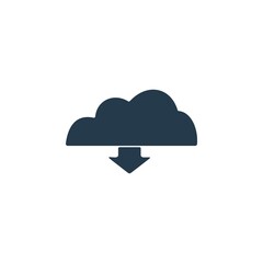 Download files from cloud storage. Download from internet icon illustration.