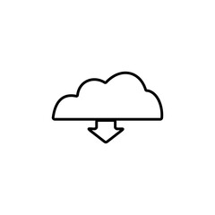 Download files from cloud storage. Download from internet icon illustration.