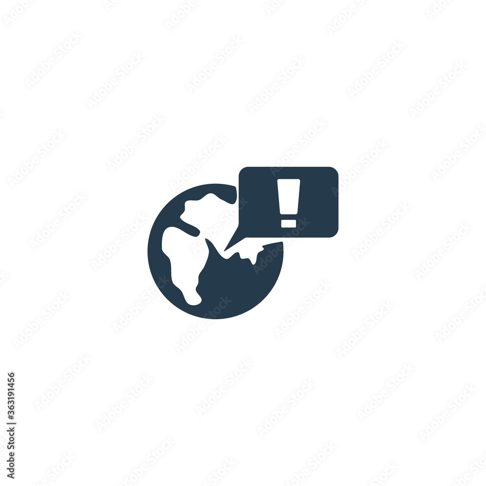 Poster chat bubble with exclamation sign. caution message icon.