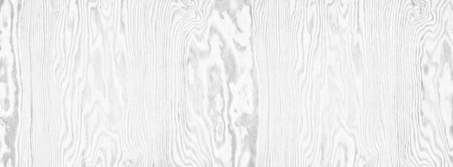 White washed plywood wide panoramic texture. Light gray wood pattern. Whitewashed widescreen wooden vintage background