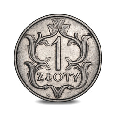Polish one zloty coin from 1929