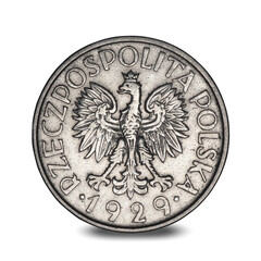 Polish one zloty coin from 1929
