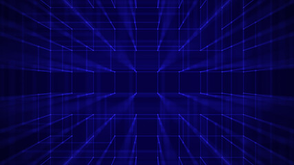 Virtual technology background. Raster version.Connection structure lines and dots. 3d rendering.