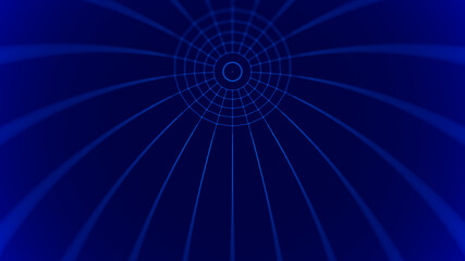 Panorama of inside interior. Futuristic science. Connection structure lines and dots. 3d rendering.