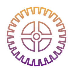 Fototapeta premium gear machine work gradient line style icon