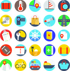 Travel Colored Vector Icons 3